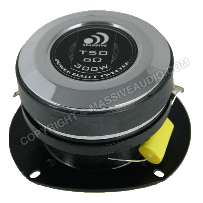 High-Performance T50 60W RMS 8 Ohm 44.4mm Super Bullet Tweeter (Single) - Perfect for Car Audio, Home Theater & Professional Sound Systems