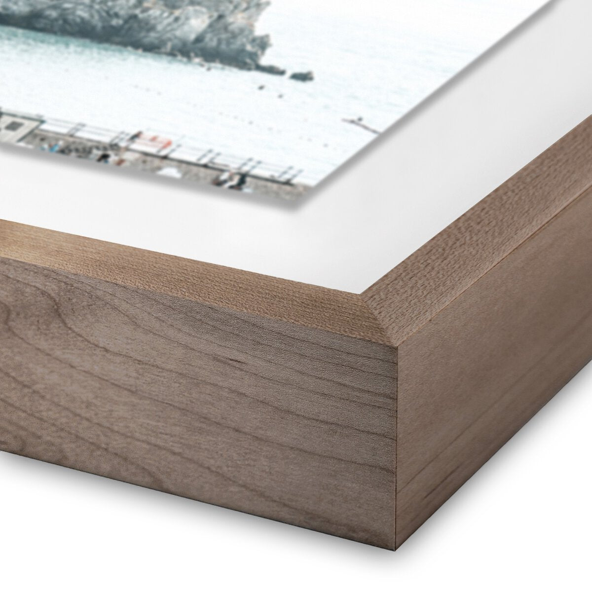 Natalie Obradovich Amalfi Overexpose 24x32 Rustic Walnut Framed Wall Art - Perfect for Living Room, Bedroom & Office Decor