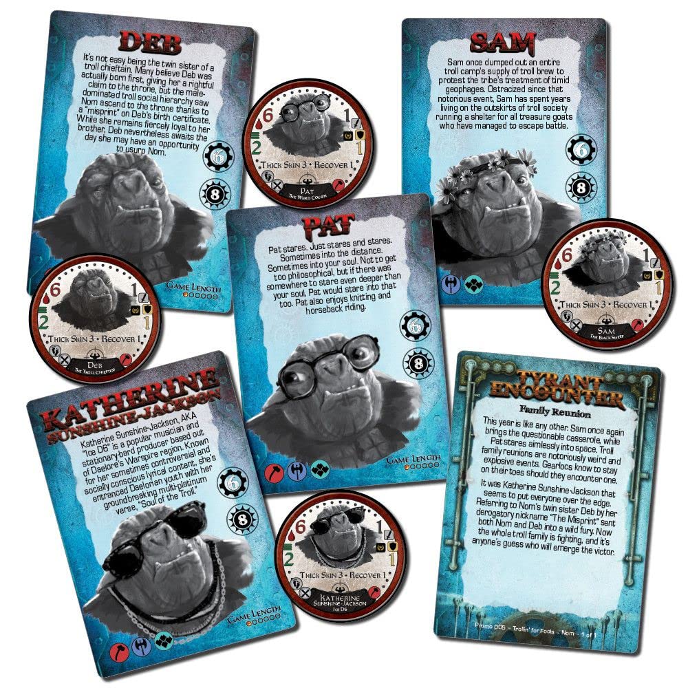 Too Many Bones: Trollin' 4 Fools! Tyrant Pack (2019) - Strategic Board Game Expansion for Fantasy RPG Adventures - Perfect for Game Nights and Solo Play