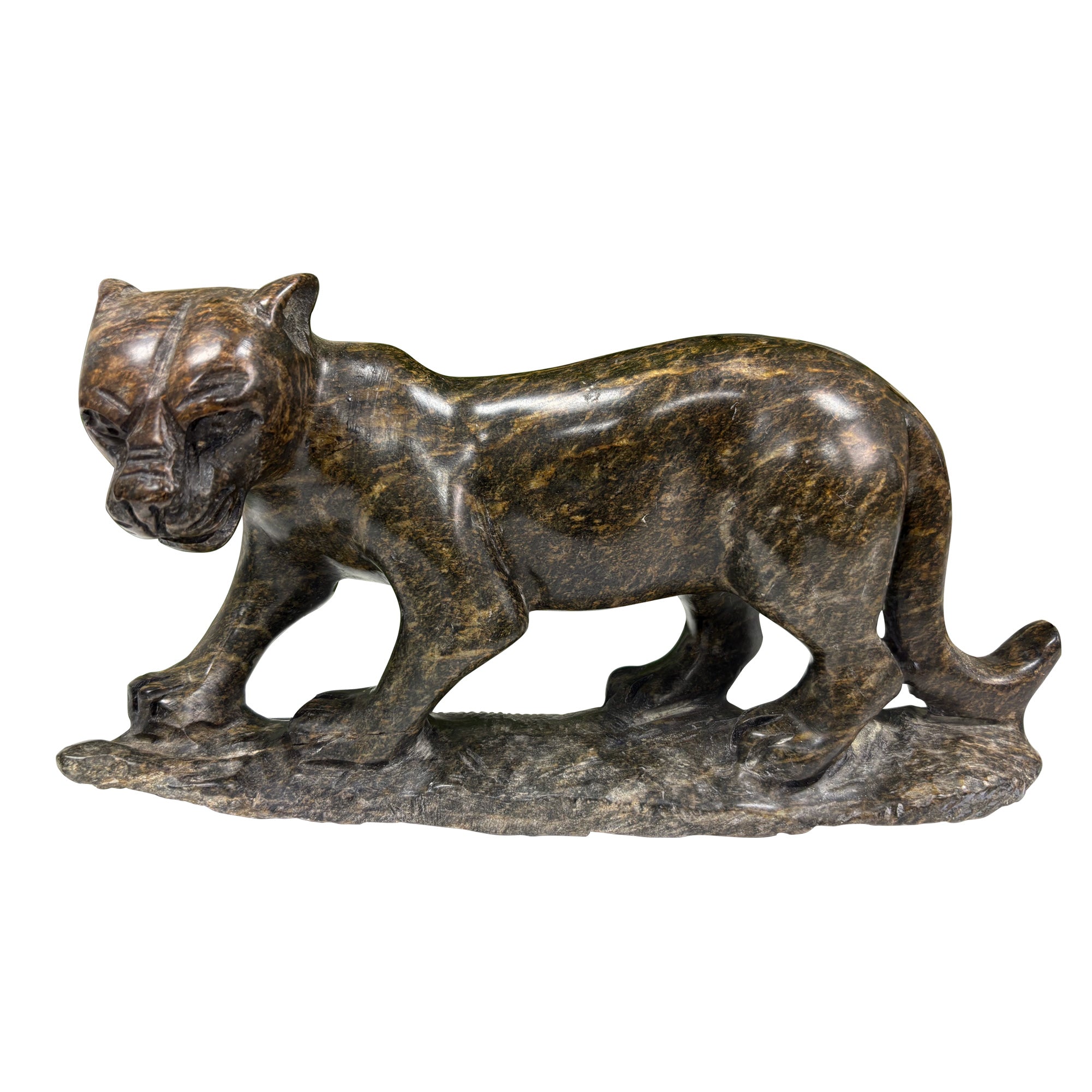 Natural Serpentine Panther Gemstone Carving - Handcrafted Crystal Figurine Statue for Home Decor, Spiritual Healing & Gift Giving | RAN459