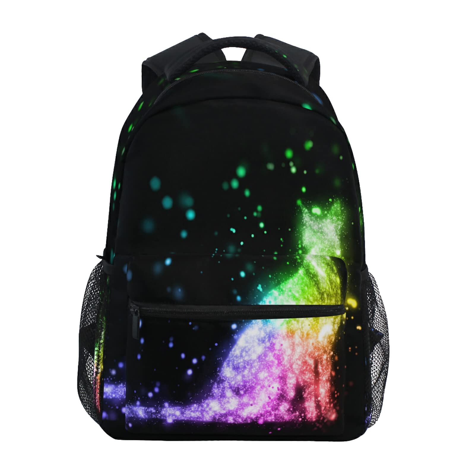 **Rainbow Cat Space Backpack for Kids & Adults - Water Resistant Laptop School Bag for Boys, Girls, Men & Women - Perfect for Travel, Sports & Daily Use**