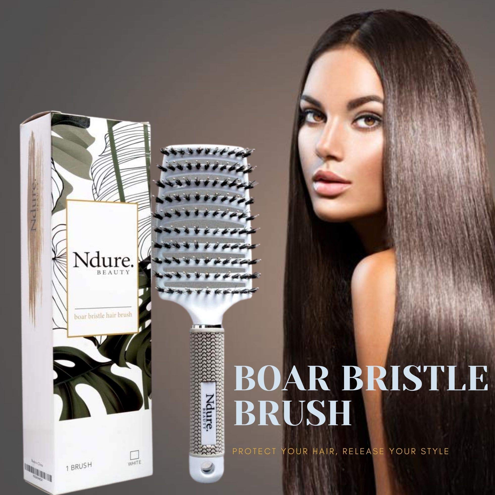 Premium Curved Vented Boar Bristle Hair Brush - Anti-Static Detangling Styler for Thick, Fine & Curly Hair | Wet/Dry Use | Fast Blow Drying | Long & Short Hair Care | Perfect for Salon Styling & Home Use