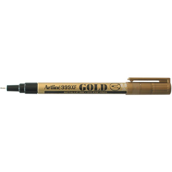 Artline 999XF Bullet Tip Metallic Gold Markers - 12 Pack for Scrapbooking, DIY Crafts & Gift Wrapping