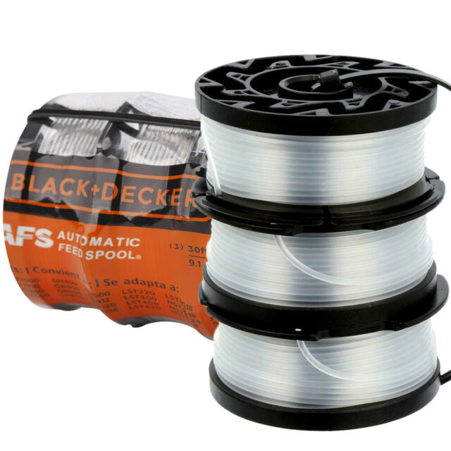 BLACK + DECKER AF-100 3ZP Replacement Spool for Automatic Feed Grass Trimmer - 3 Pack | Compatible with String Trimmers & Lawn Edgers | Perfect for Yard Maintenance & Landscaping