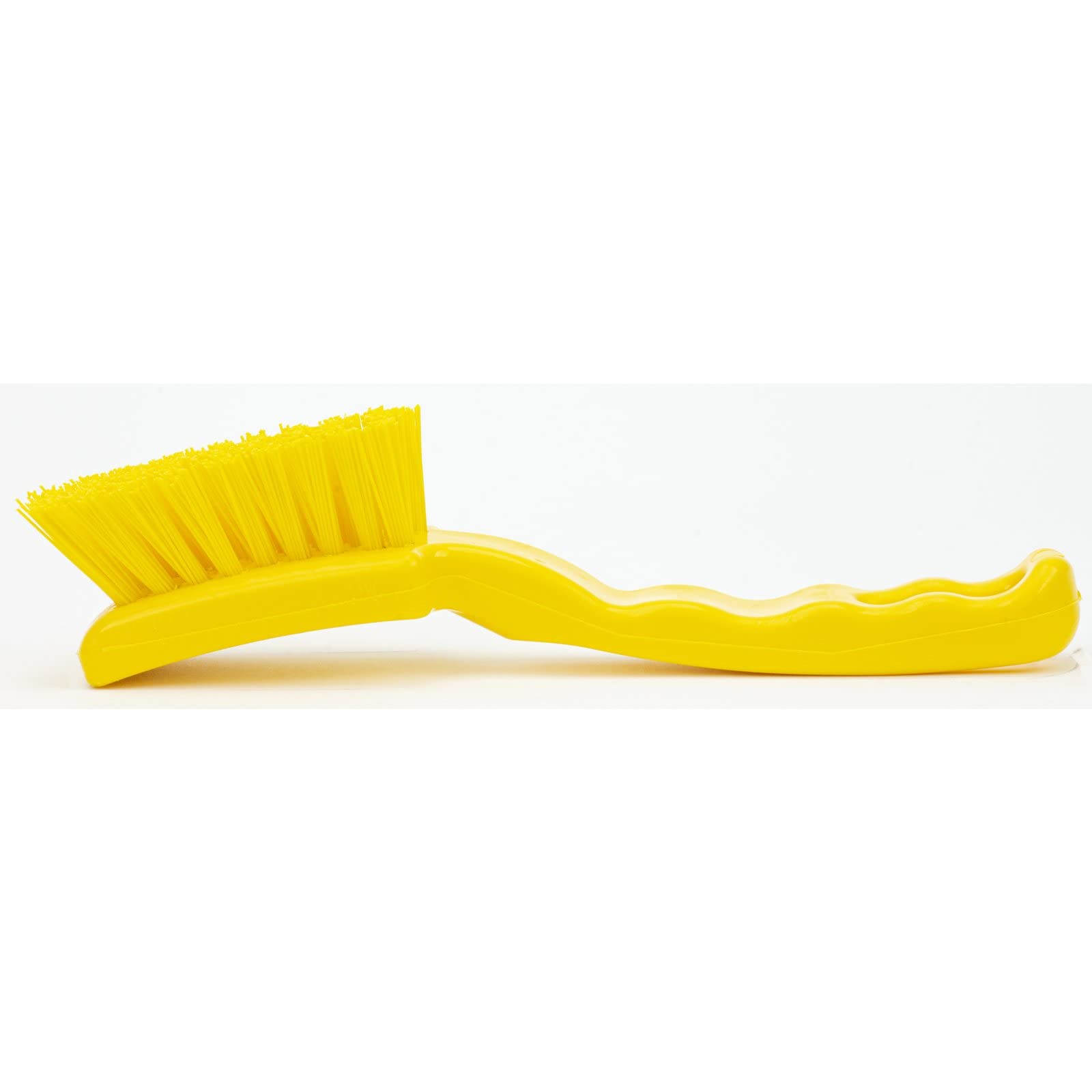 SPARTA 41395EC04 Heavy Duty Plastic Scrub Brush - 7 Inch Kitchen Cleaning Brush with Hanging Hole - Multi-Purpose Detail Brush for Dishes, Pans, Grills & Bathrooms (Yellow)