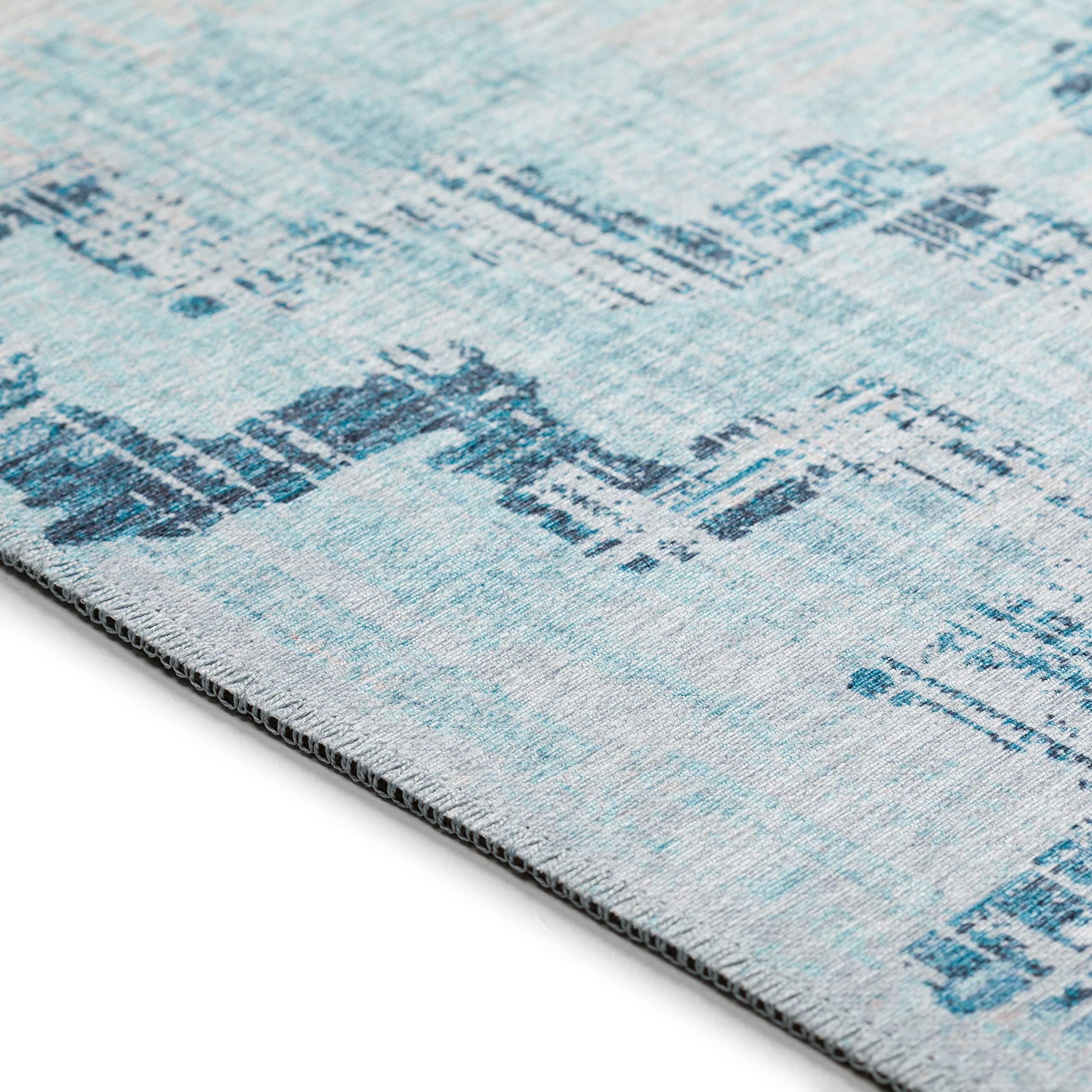 Addison Rugs Yuma AYU45 Blue 8' x 8' Square Area Rug - Soft Plush Living Room Carpet for Bedroom, Dining Room & Home Decor