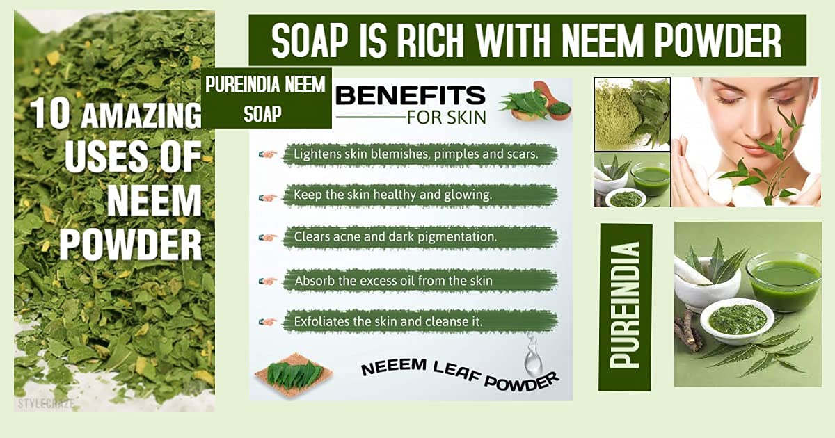 **PUREINDIA Handmade Neem Scrub Bar for Acne & Pimples - Pack of 3 (100g Each) with Natural Neem Petals & Oil - No Synthetic Fragrance - Facial & Body Cleansing for Clear Skin - Perfect for Daily Skincare Routine**