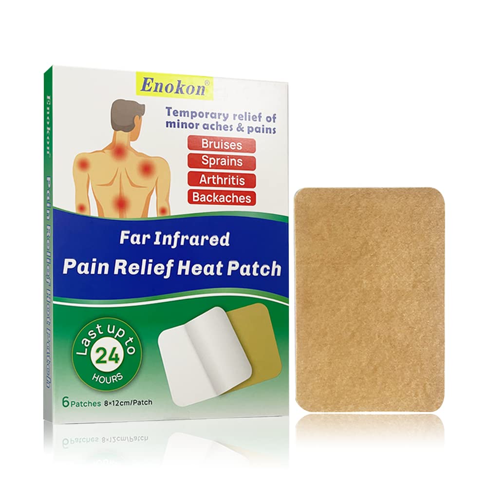 24-Hour Pain Relief Patch for Back, Lumbar, Neck, Shoulder & Knee Pain - Large Size Muscle Soreness Relief (6-Piece Pack) - Perfect for Workouts, Arthritis & Post-Surgery Recovery