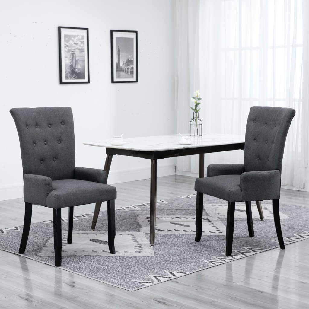 vidaXL Fabric Dining Chair with Armrests - Modern Elegant Design for Kitchen, Home Lounge & Living Room - 21.3