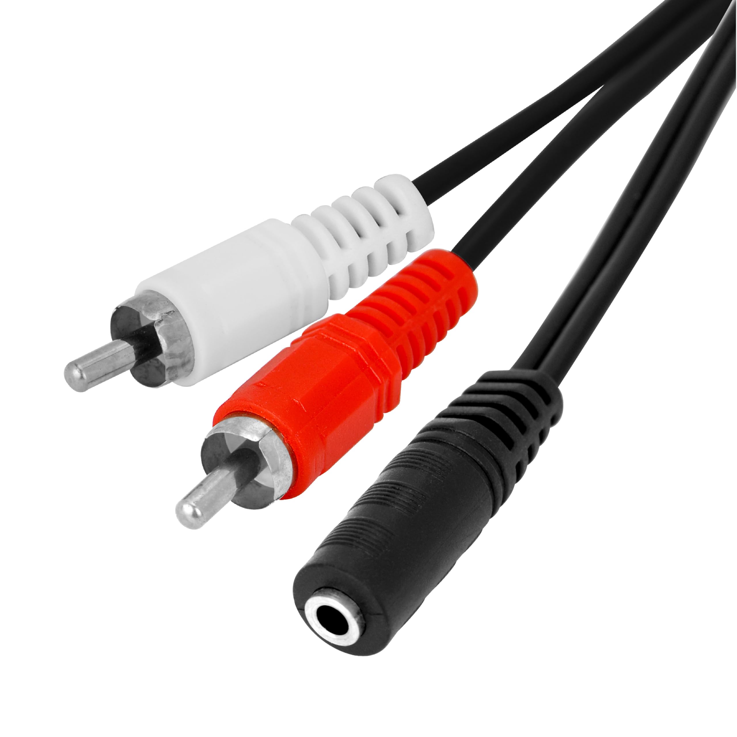 3.5mm to RCA Cable - 40cm Stereo Female Plug to Dual RCA Male Audio Y Adapter for Speakers, Home Theater & Car Audio Systems - High-Quality Aux Interconnect Cable (Model 13050) - Perfect for Connecting Smartphones, Tablets & MP3 Players to Amplifiers & Sound Systems