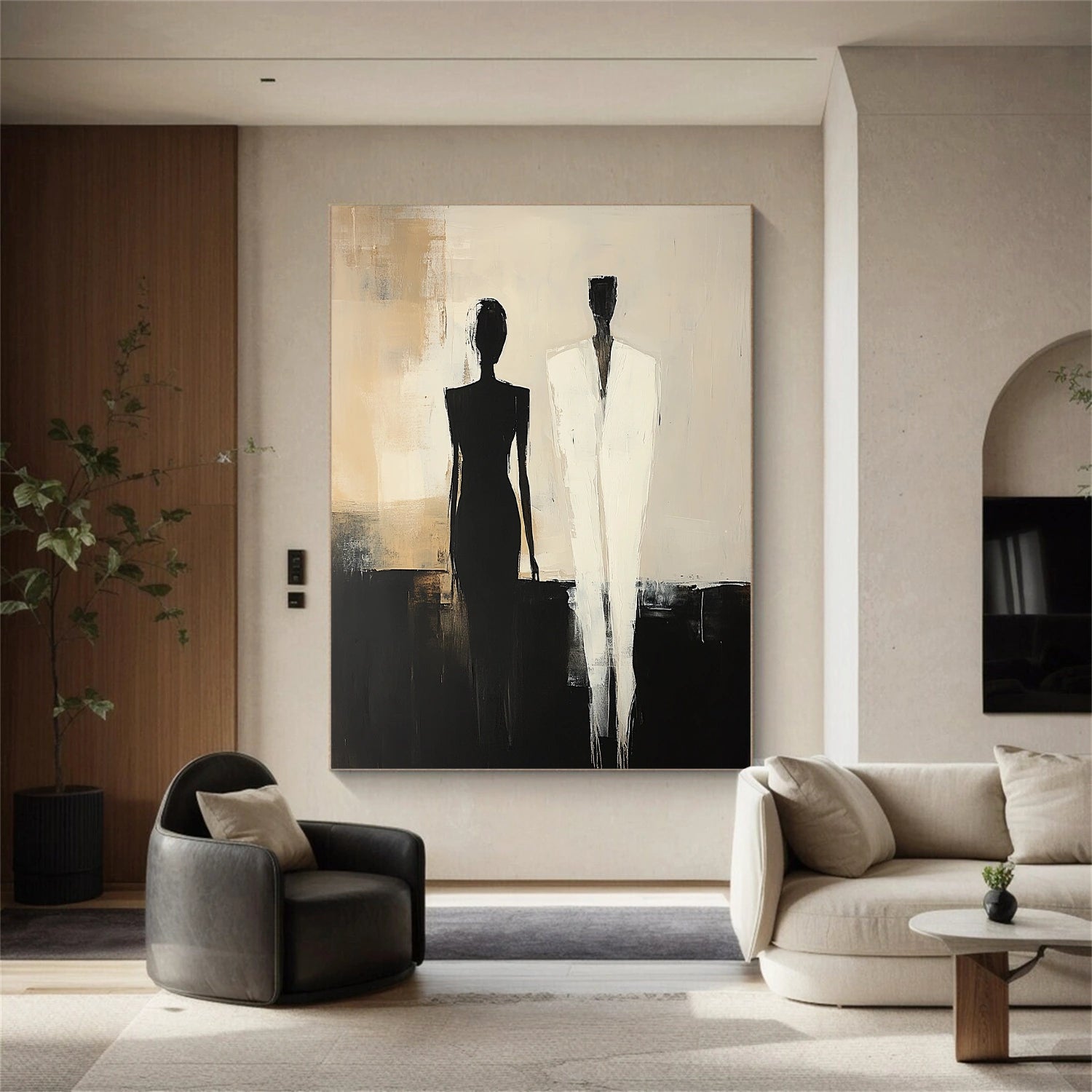 Contemporary Abstract Minimalist Wall Art Painting #CW005 - Modern Home Decor for Living Room, Bedroom & Office