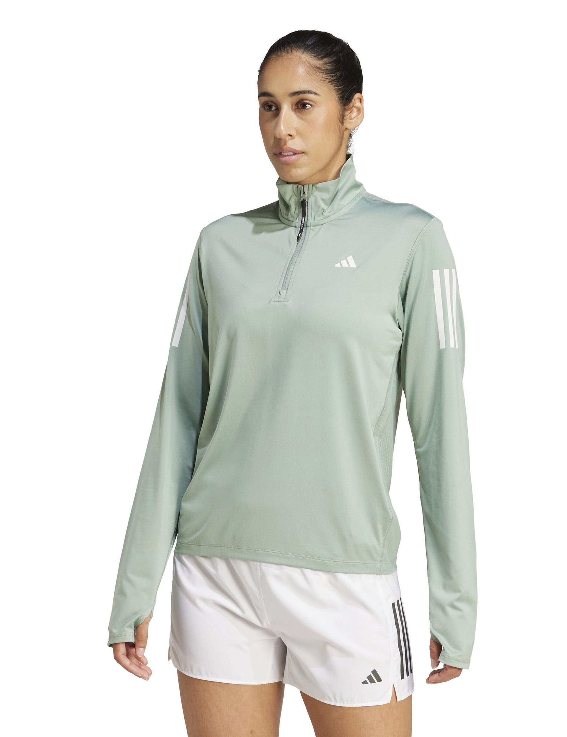 Own the Run Half Zip Jacket - Silver Green | Lightweight Running Jacket for Women & Men | Perfect for Jogging, Hiking & Outdoor Activities