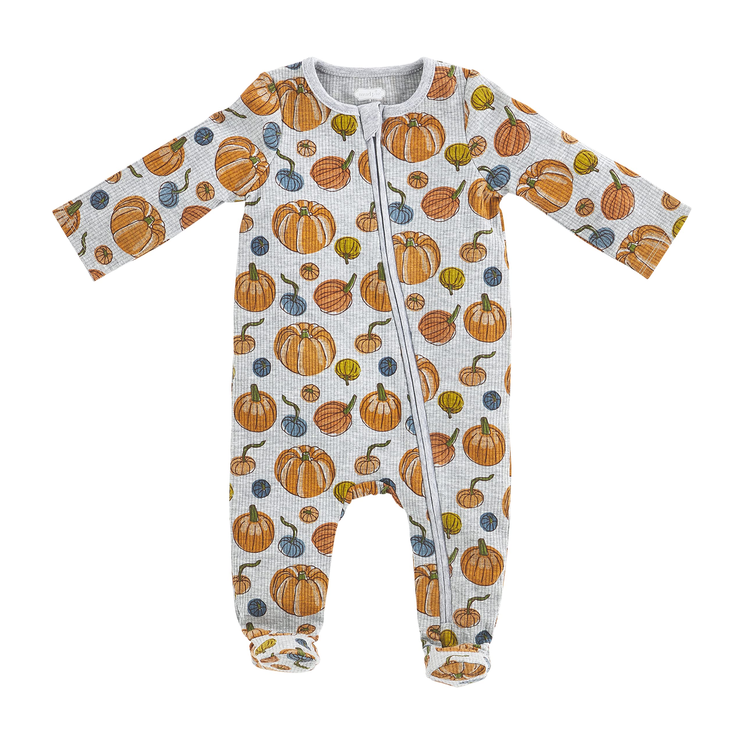 Mud Pie Baby Boys' Pumpkin Patch Sleeper - Soft & Cozy Footed Pajamas for Infants & Toddlers - Perfect for Fall, Halloween, and Family Photos