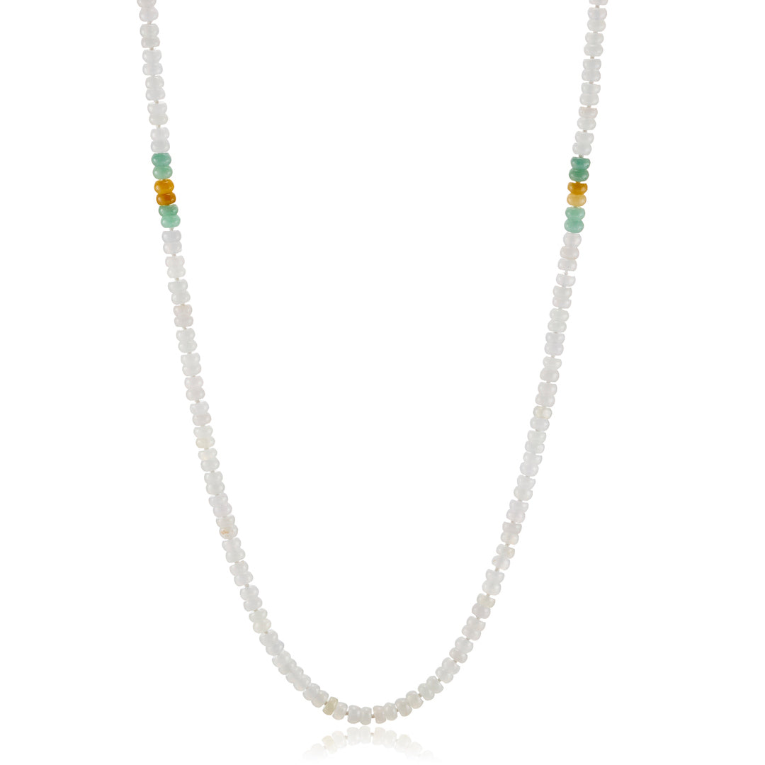 Elegant Multi-Color Jade Rondelle Beaded Long Necklace for Women - Perfect for Boho Fashion, Formal Occasions & Gift Giving