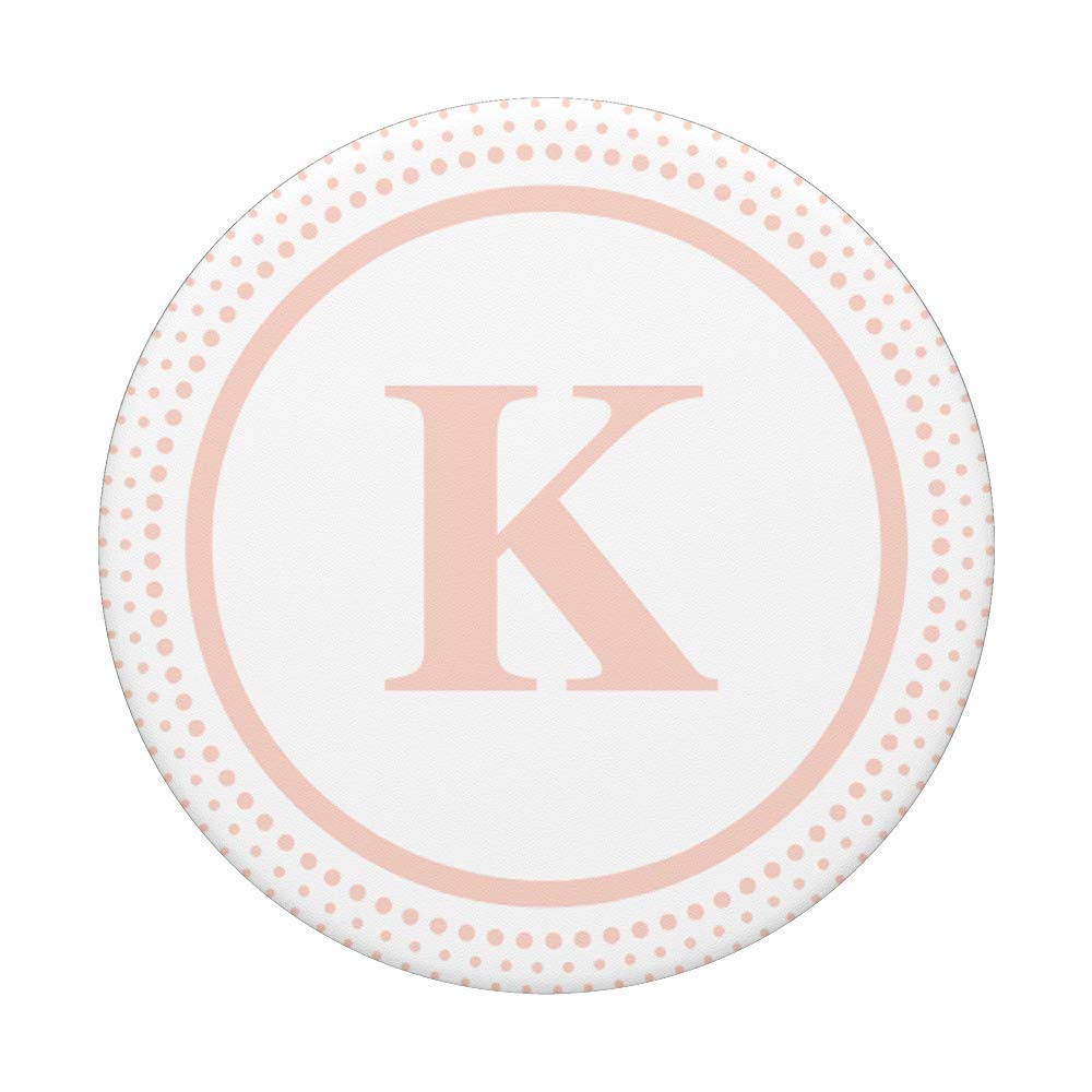 K Monogram Light Pink PopSocket - Swappable Phone Grip for iPhone, Samsung, & Tablets - Perfect for Everyday Use, Travel, and Hands-Free Viewing