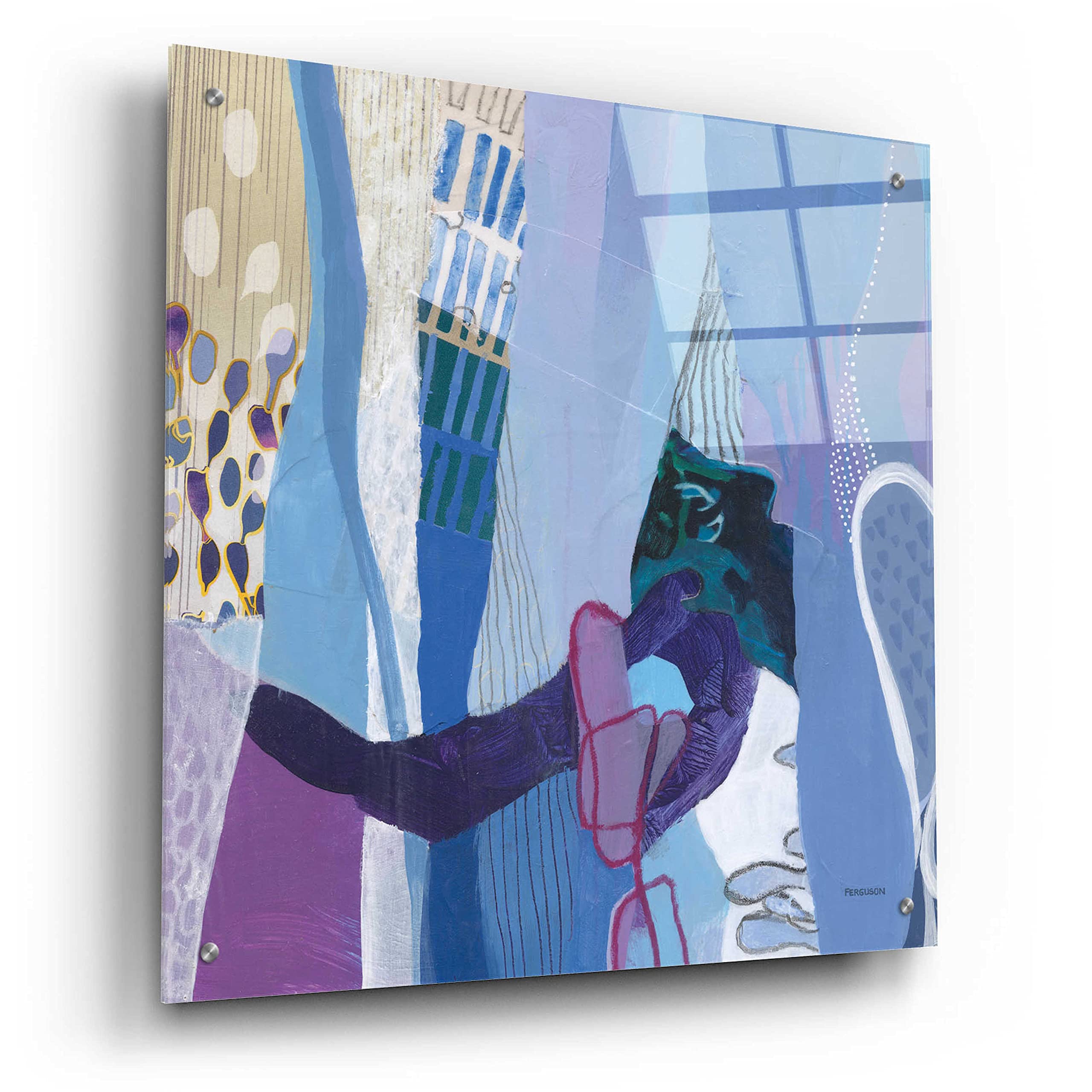 Epic Art 'Periwinkle' by Kathy Ferguson - 24x24 Inch Acrylic Glass Wall Painting - Modern Home Decor for Living Room, Bedroom & Office
