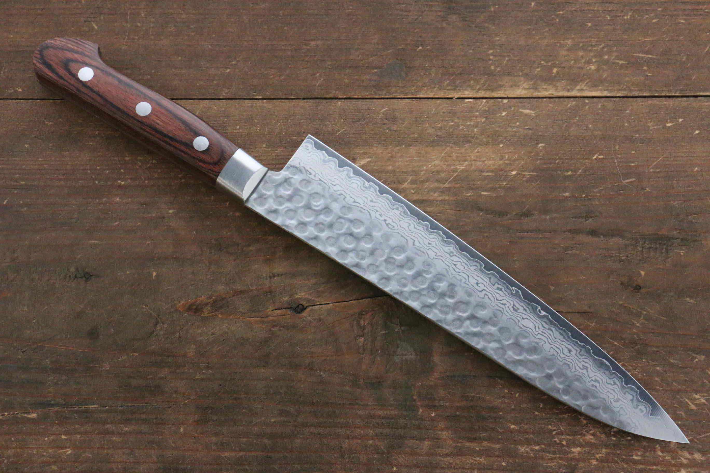 Premium Jikko VG10 17-Layer Gyuto Chef Knife 210mm - Japanese Damascus Steel with Mahogany Handle - Perfect for Sushi, Meat Cutting & Professional Kitchen Use