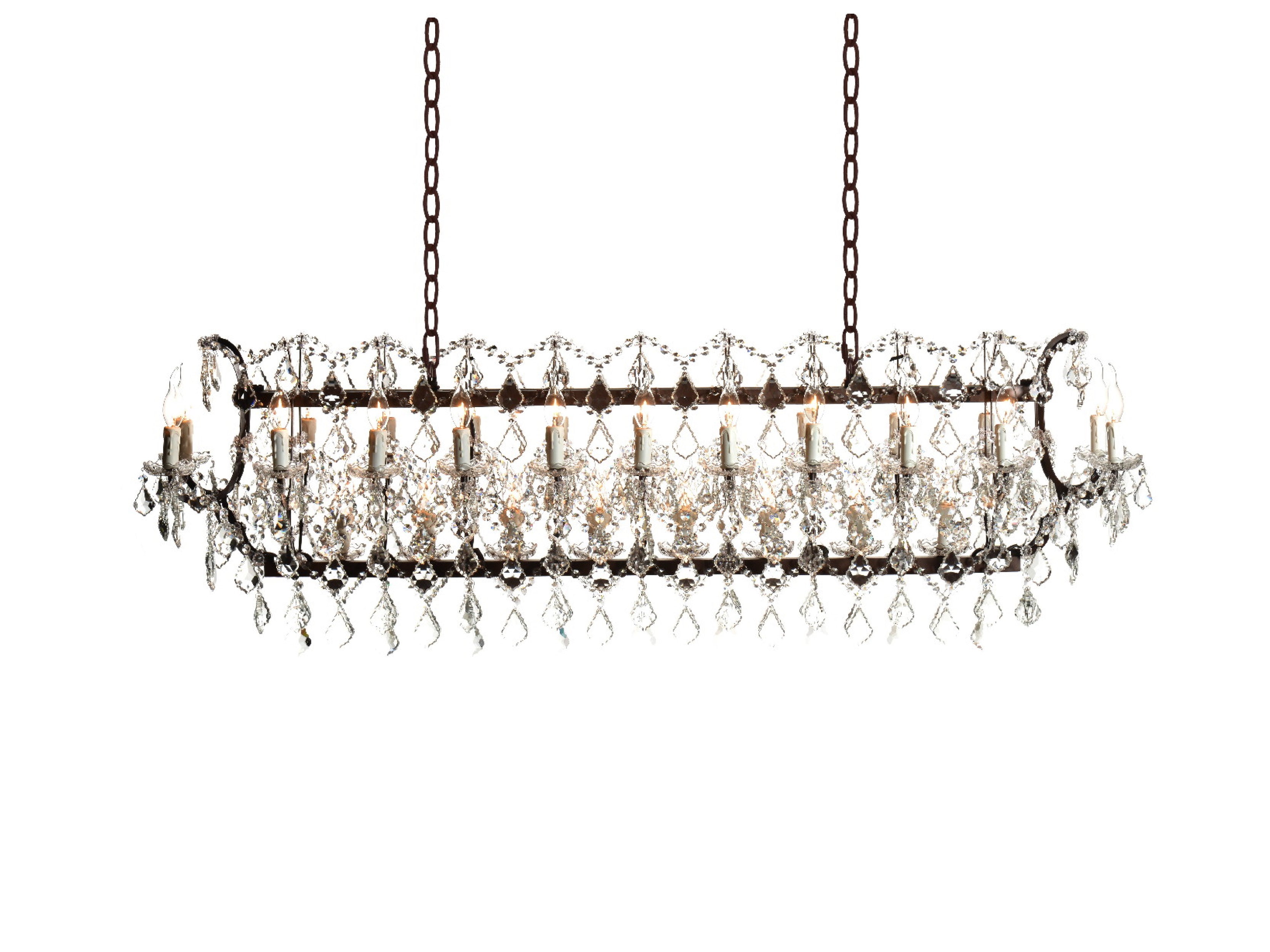 Elegant Crystal Rectangle Chandelier - Modern LED Ceiling Light Fixture for Dining Room, Living Room & Bedroom | Dimmable Luxury Lighting for Home Decor