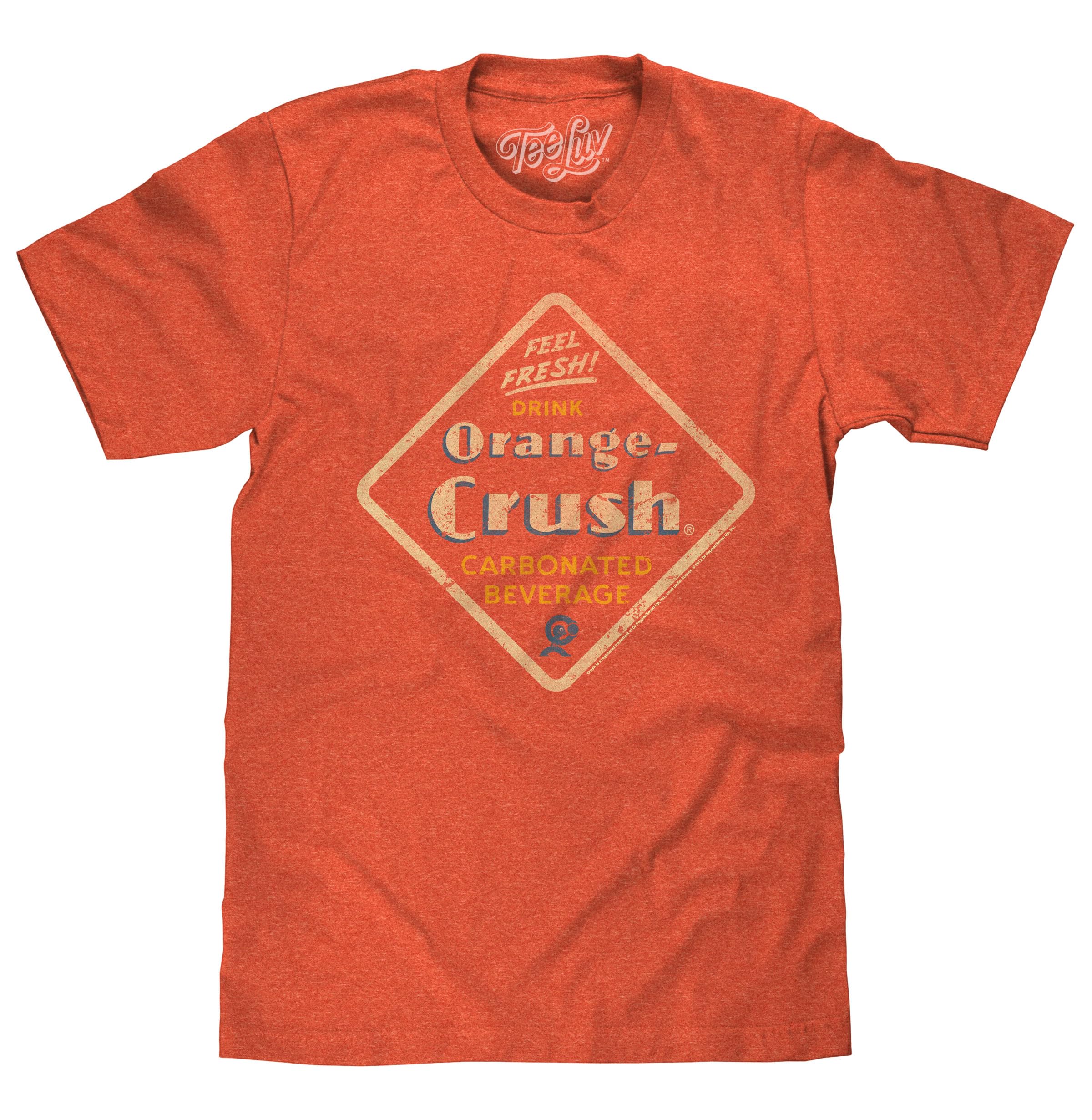 Tee Luv Men's Feel Fresh Orange Crush Soda Graphic T-Shirt - Soft Cotton Casual Shirt for Summer, Streetwear & Retro Style Outfits