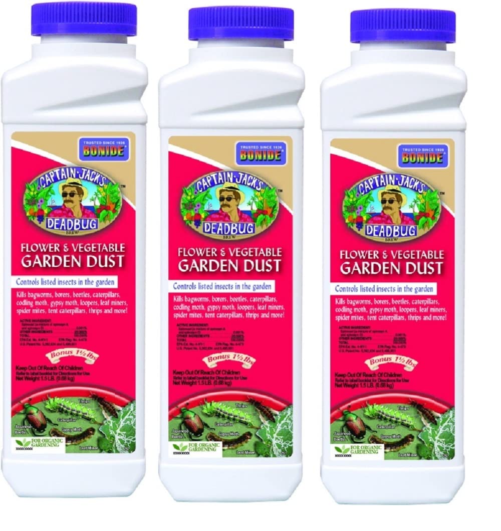 Bonide Captain Jack's Deadbug Brew Dust 1.5 lb (3-Pack) | Organic Insecticide for Gardens, Lawns & Plants | Kills Aphids, Beetles & Caterpillars | Safe for Vegetables, Fruits & Flowers