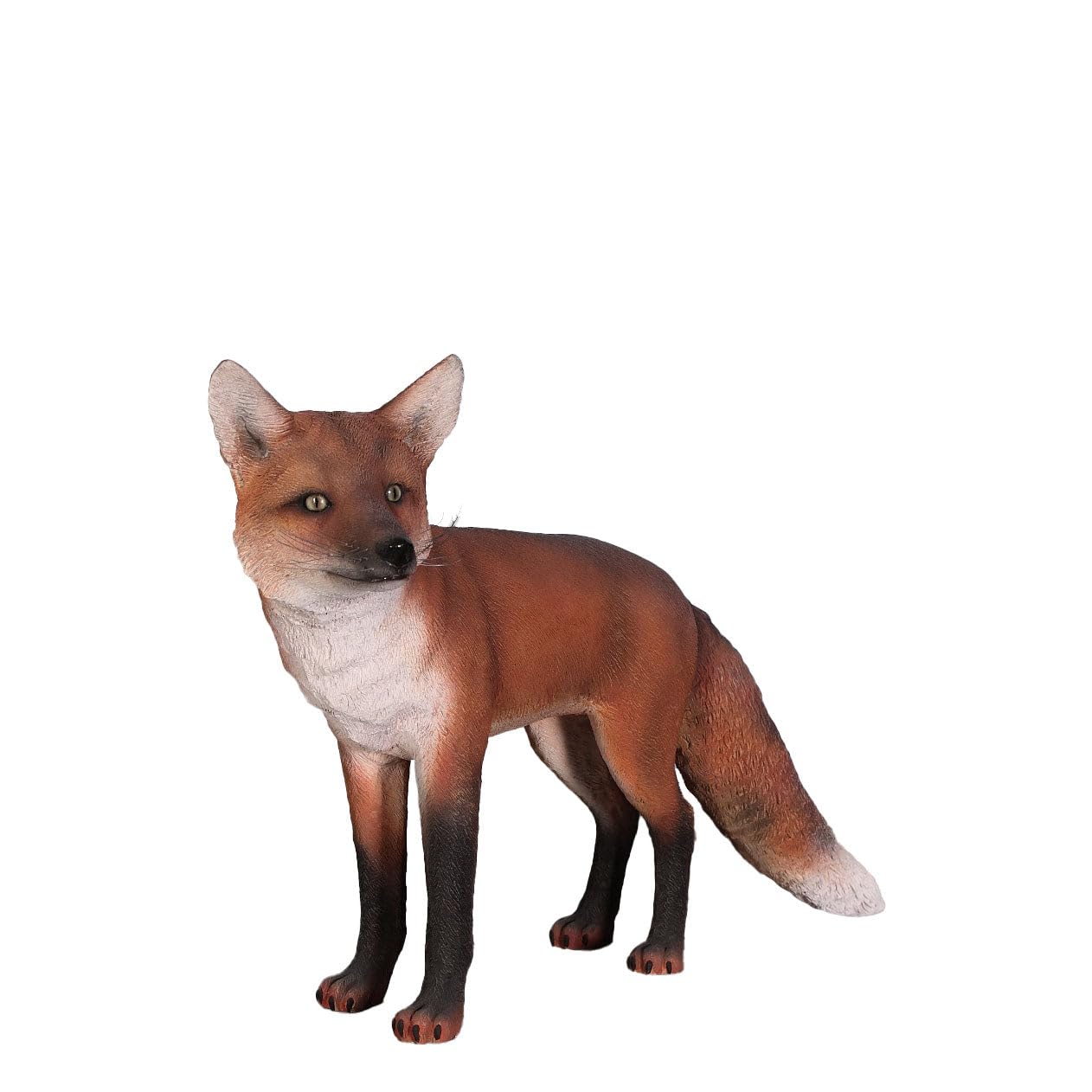 LM Treasures Realistic Red Fox Life Size Statue - Handcrafted Animal Sculpture for Home Decor, Garden Display & Wildlife Enthusiasts