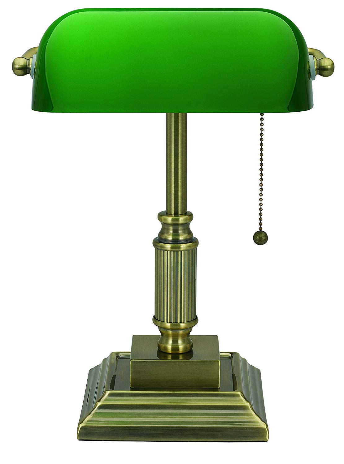 Modern Bronze LED Desk Lamp with Replaceable Bulb & Green Shade - Perfect for Home Office, Study Room & Reading Nook