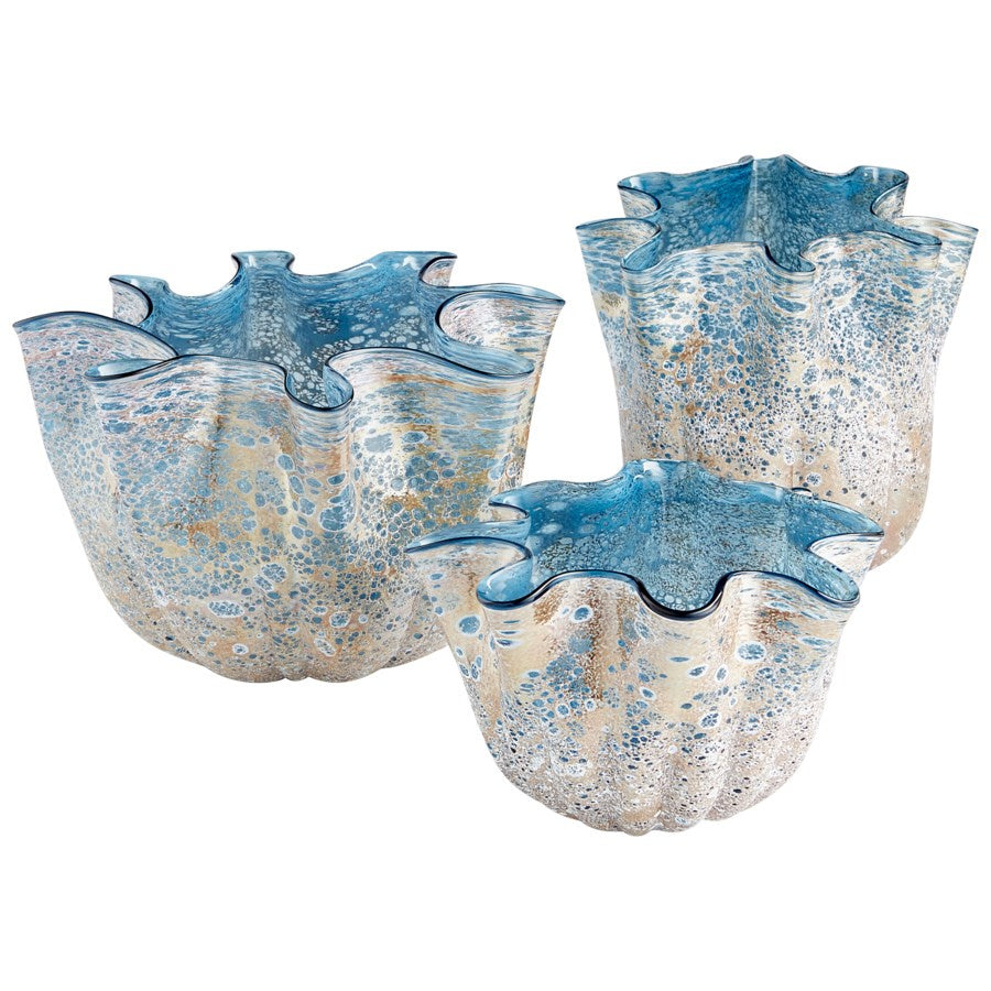 Cyan Design 10878 Meduse Vase - Blue Medium Glass Vase for Home Decor, Wedding Centerpiece & Floral Arrangements