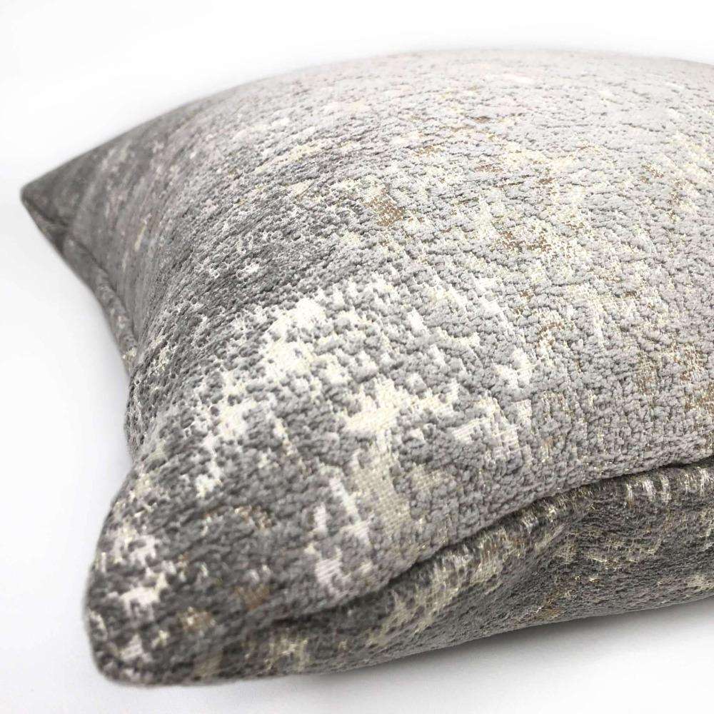 Ainsley Dove Gray Silver Patina Abstract Texture Pillow Cover - Modern Home Decor for Living Room, Bedroom & Sofa - Soft Decorative Throw Pillow Case Cushion Cover