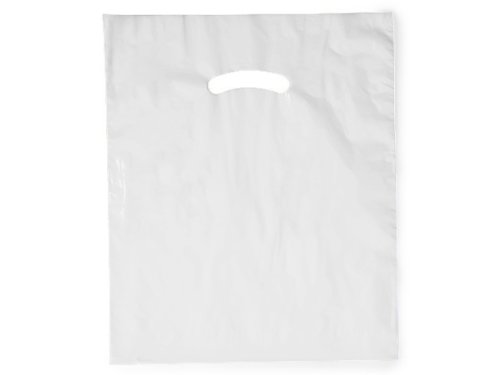 Premium White Super Gloss Merchandise Bags 12x15 Inches - 1.25 Mil Recycled Plastic Bags (Pack of 1000) - WRAPS-SG1WH | Retail Shopping Bags for Boutique, Gift Wrapping & Packaging Supplies