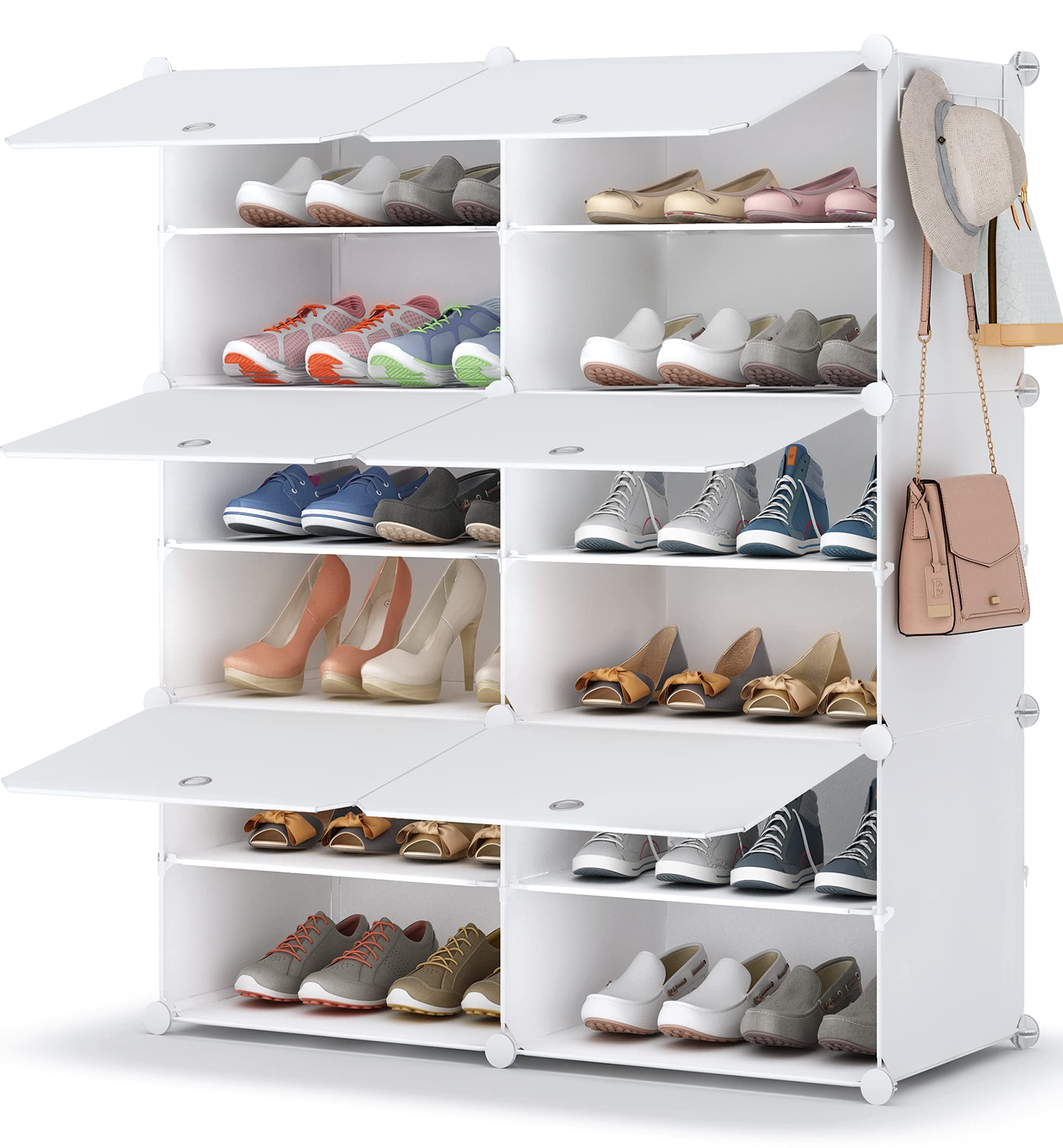 HOMIDEC 6-Tier Shoe Rack - 24 Pair Plastic Shoe Storage Cabinet Organizer for Closet, Hallway, Bedroom & Entryway | Space-Saving Shoe Shelf for Small Apartments & Dorm Rooms