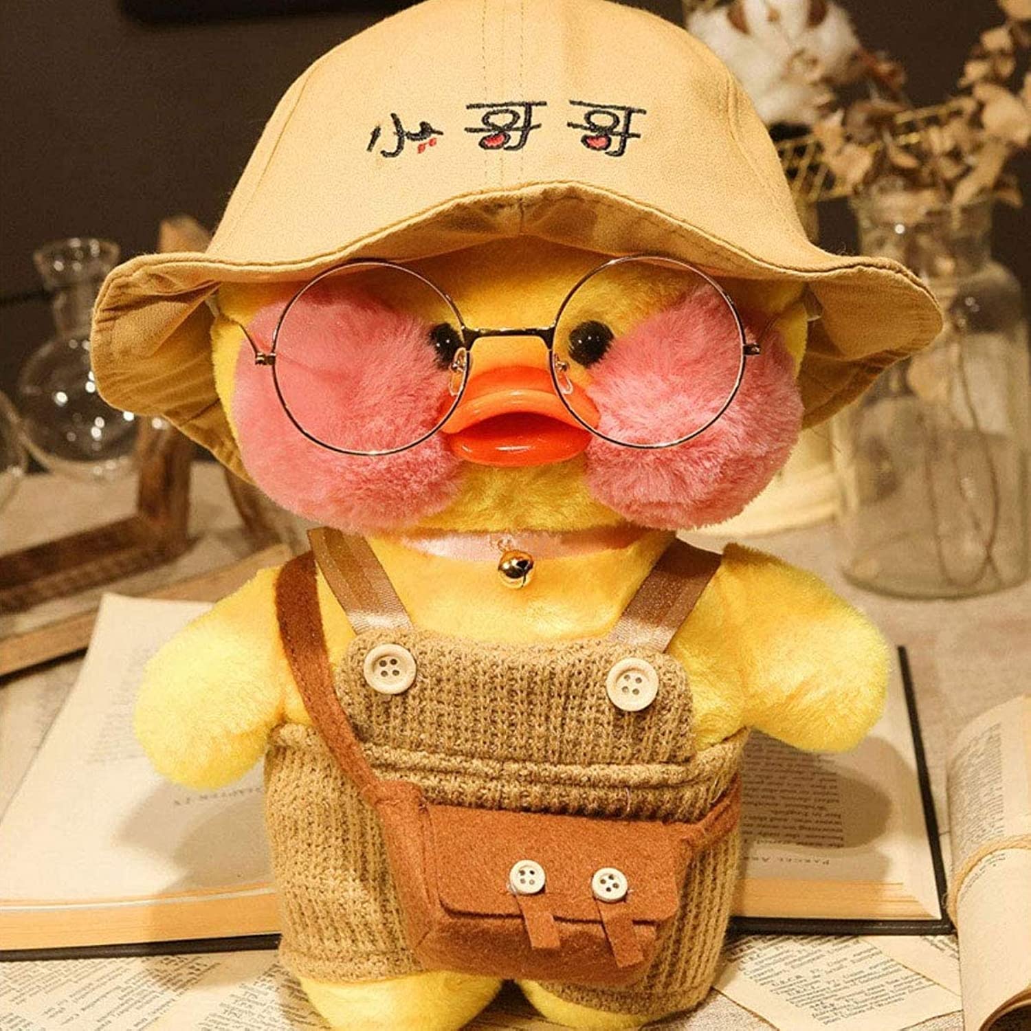 **Cute Duck Plush Stuffed Animal Toy with Hat & Costume - 12