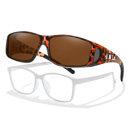 A06 Tortoise Frame Polarized Brown Lens Wrap Around Sunglasses