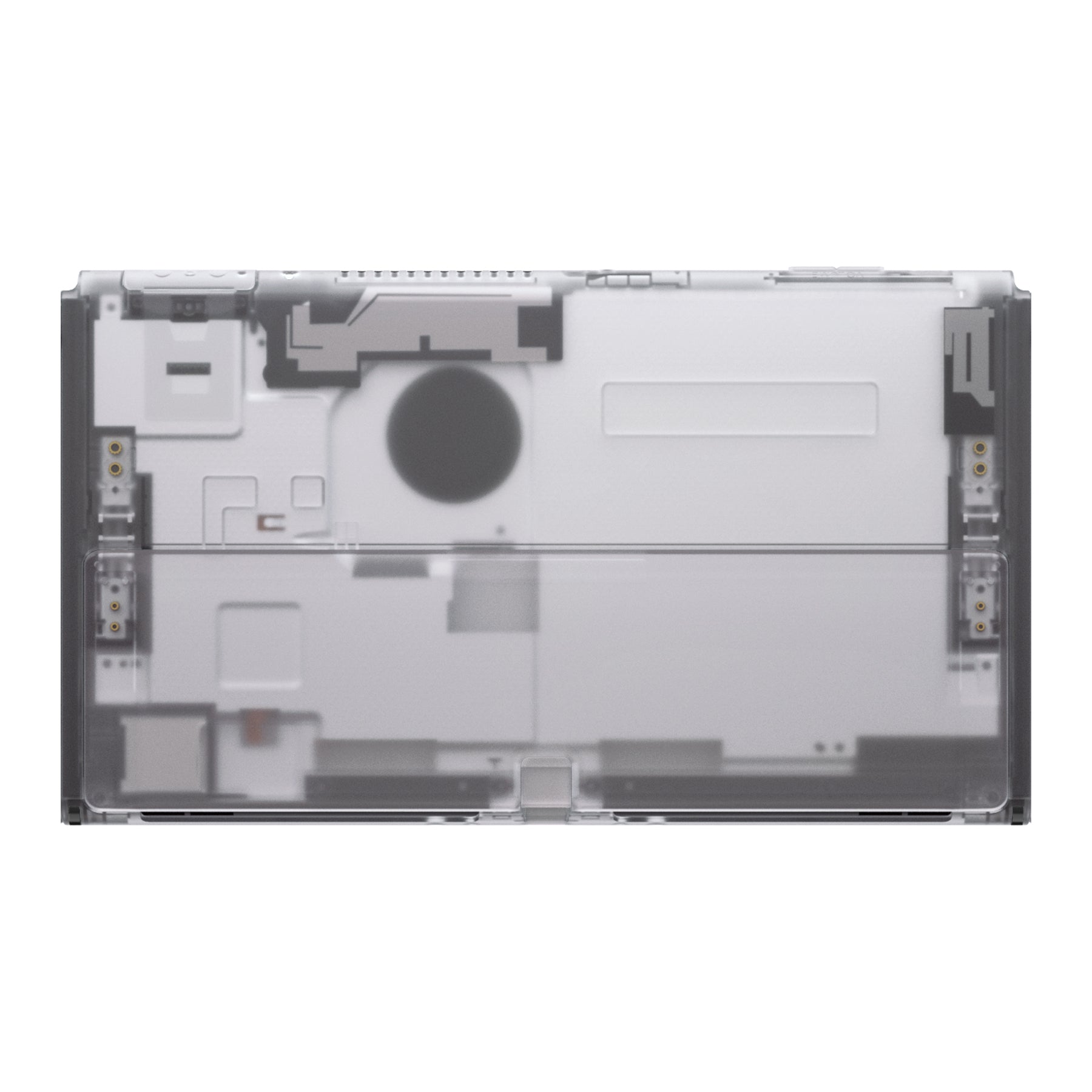 ExtremeRate Clear Replacement Back Cover with Kickstand for Nintendo Switch OLED - Durable Gaming Accessory for Enhanced Comfort & Portability