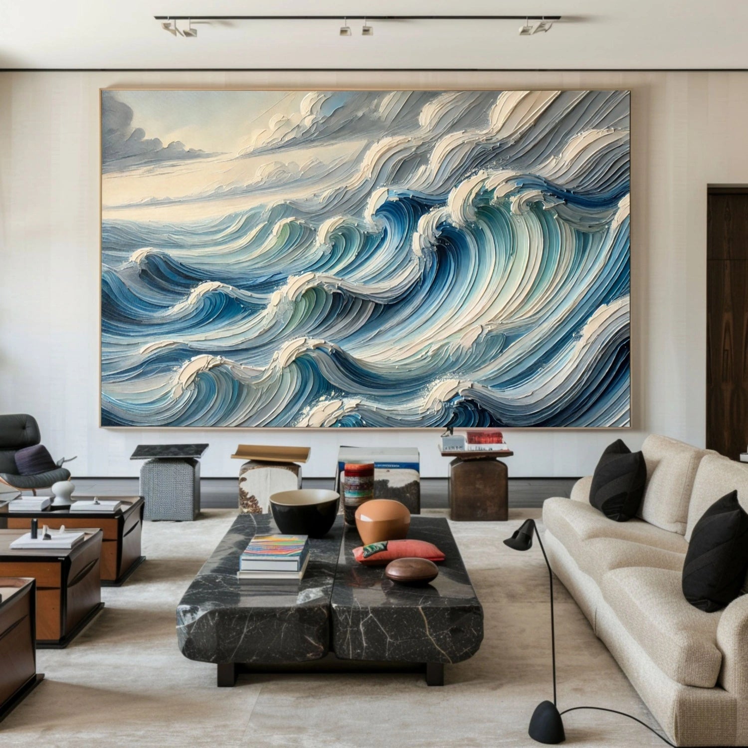 Ocean and Sky Painting #OS 232 - Handmade Canvas Wall Art for Home & Office Decor - Perfect for Living Room, Bedroom or Gift