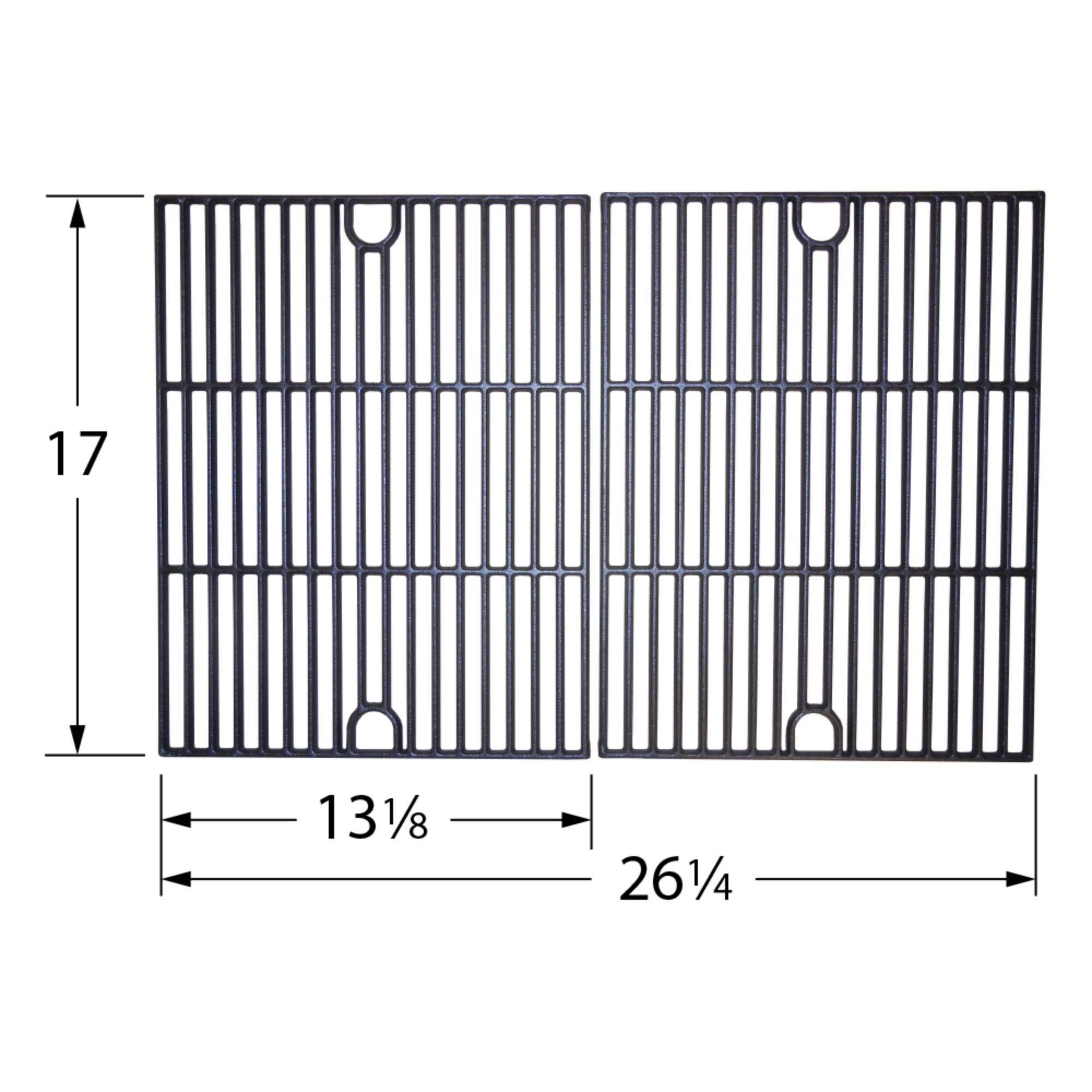 2-Piece Matte Cast Iron Cooking Grid Replacement for Charbroil Gas Grills 26.25