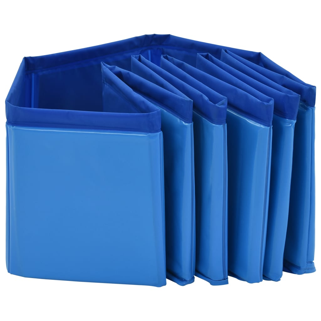 Foldable Dog Swimming Pool - Blue PVC Pet Pool 80x20 cm for Small to Medium Dogs - Portable Outdoor Water Play for Backyard, Beach & Summer Fun