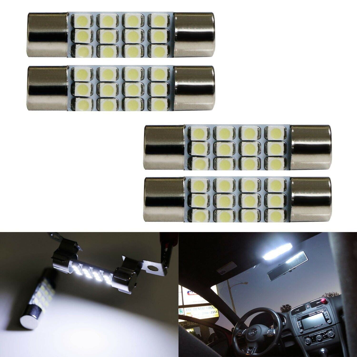 4-Pack White 12 SMD 1.72