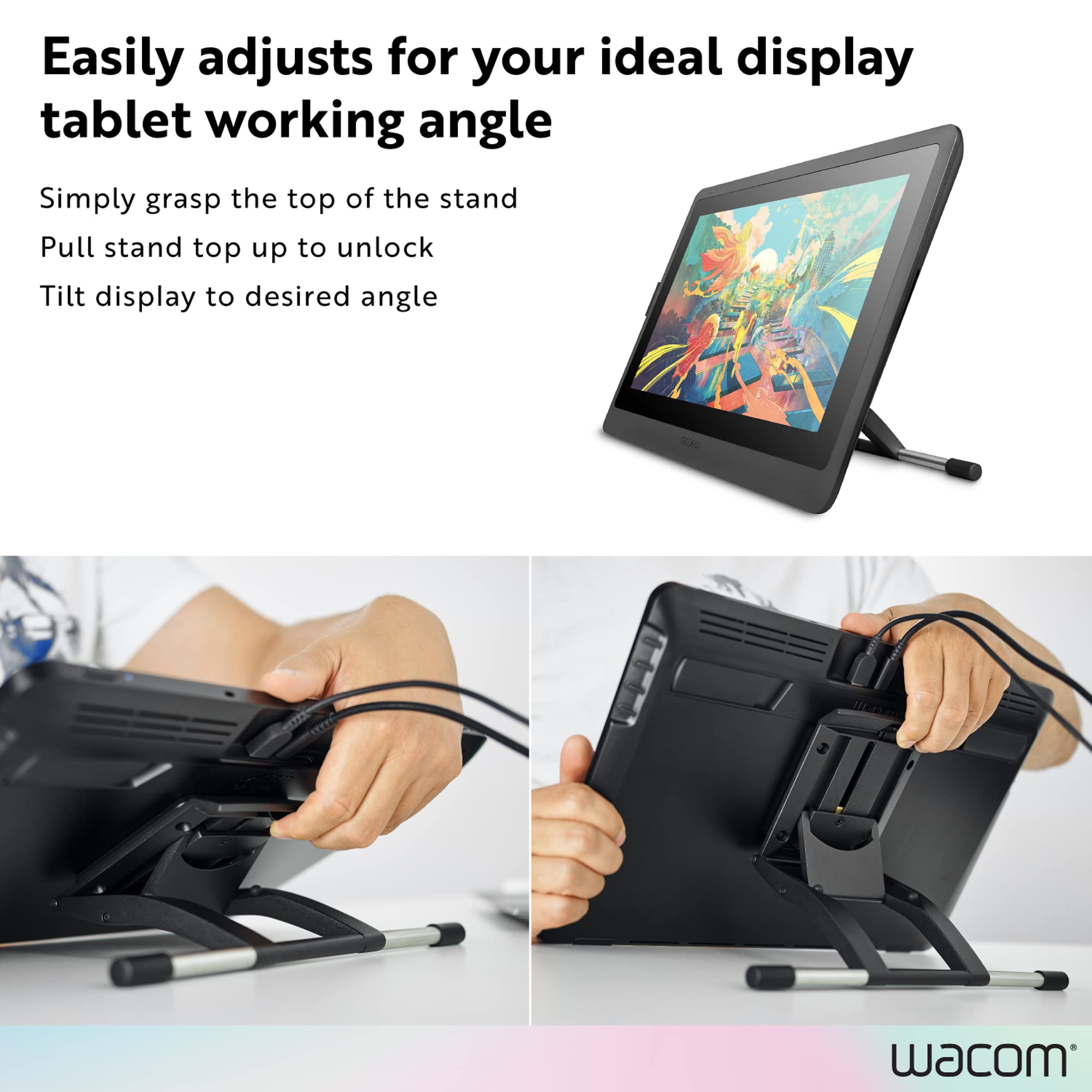 Wacom Cintiq Pro Adjustable Stand for Digital Artists - Ergonomic Drawing Tablet Stand for Graphic Design, Animation & Illustration Workspace Setup