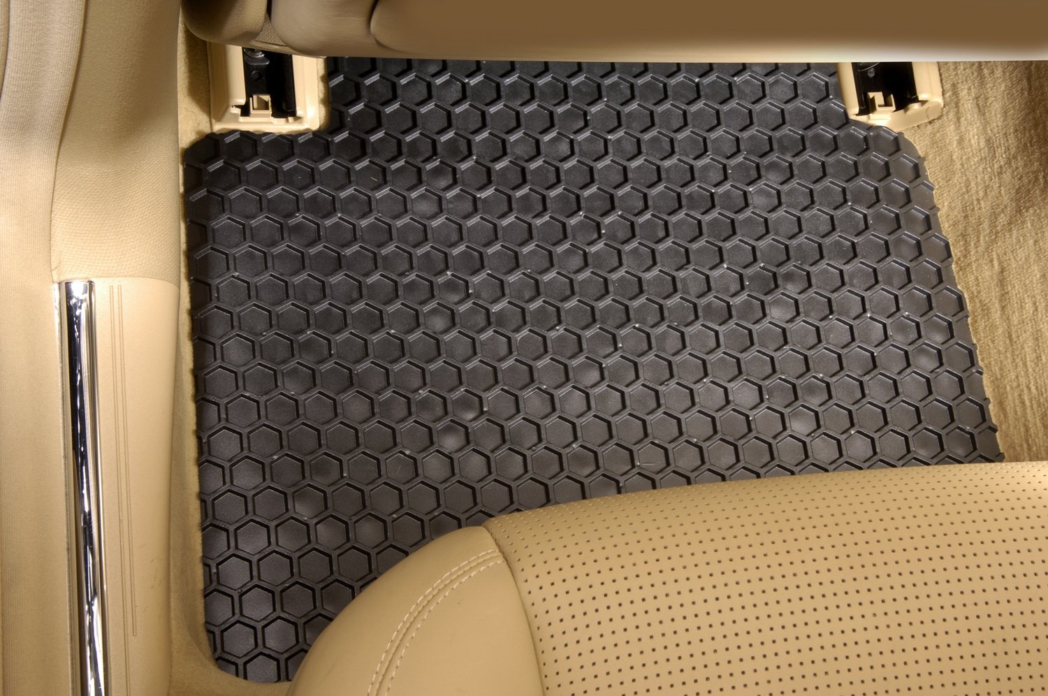 Intro-Tech MZ-170R-RT-B Hexomat Custom Fit Floor Mats for Mazda Pickup Trucks - 2-Piece Set, Black Rubber-Like Material - All-Weather Protection for Rear Seats, Durable & Easy to Clean
