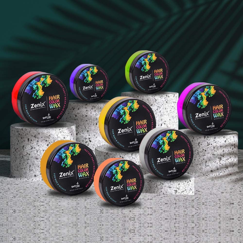 Zenix Temporary Hair Color Wax - Washable Instant Hair Dye for Men & Women (Green, Pack of 2, 200g) | Quick Styling for Parties, Halloween & Cosplay