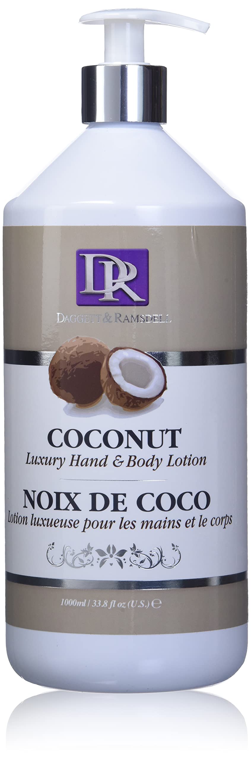 Daggett & Ramsdell Coconut Hand and Body Lotion - 33.8 oz | Ultra Moisturizing & Nourishing for Dry Skin | Perfect for Daily Hydration, After Shower & Spa Treatments