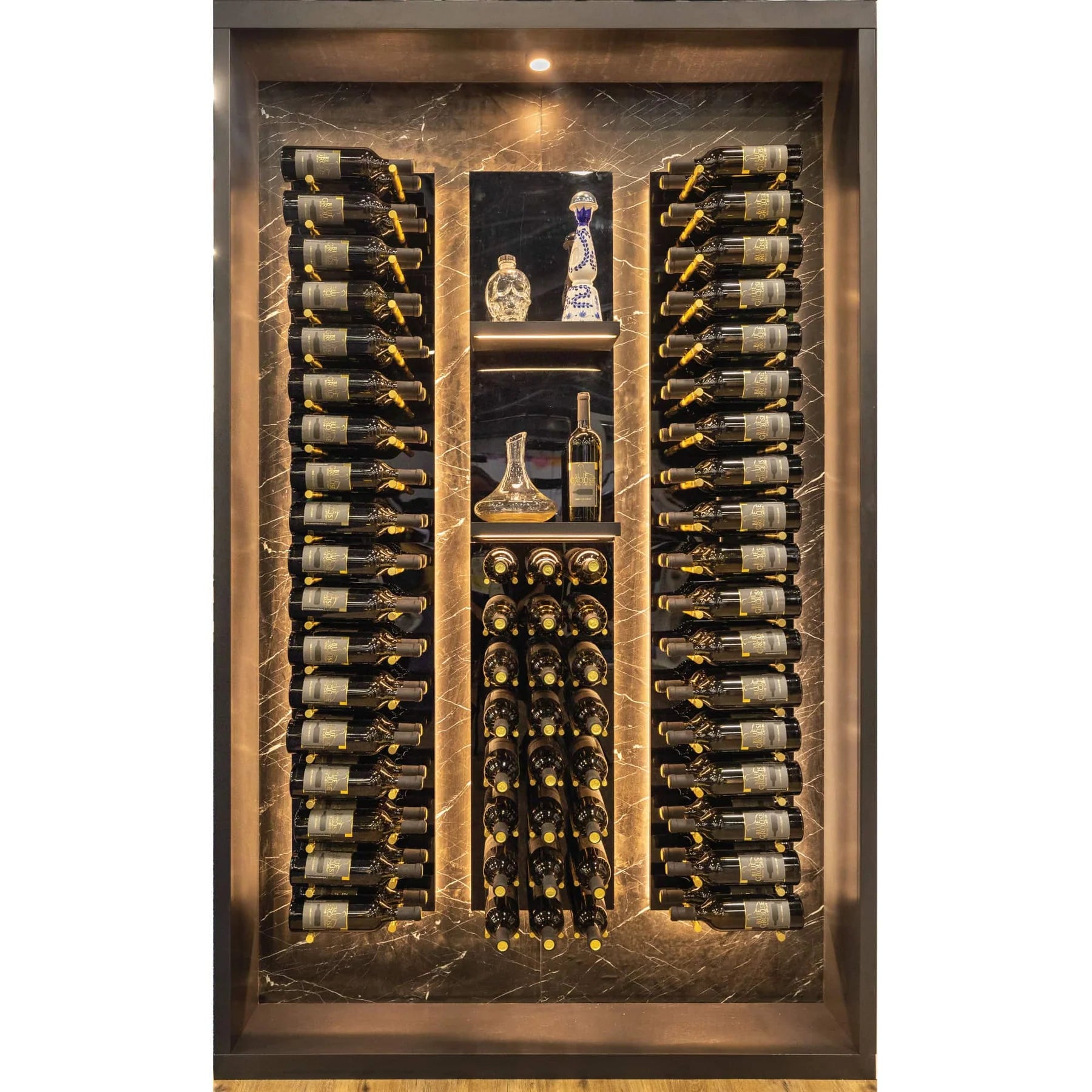 Blue Grouse THE SHOW VINdustry Wine Wall - Premium Wine Display Rack for Home, Bar, Restaurant & Wine Cellar Organization