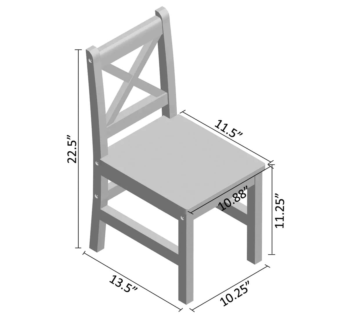Solid Hardwood Kids Table and Chair Set (2 Chairs Included) - Natural 3-Piece Wooden Furniture for Toddlers - Perfect for Playroom, Preschool Learning & Arts & Crafts Activities