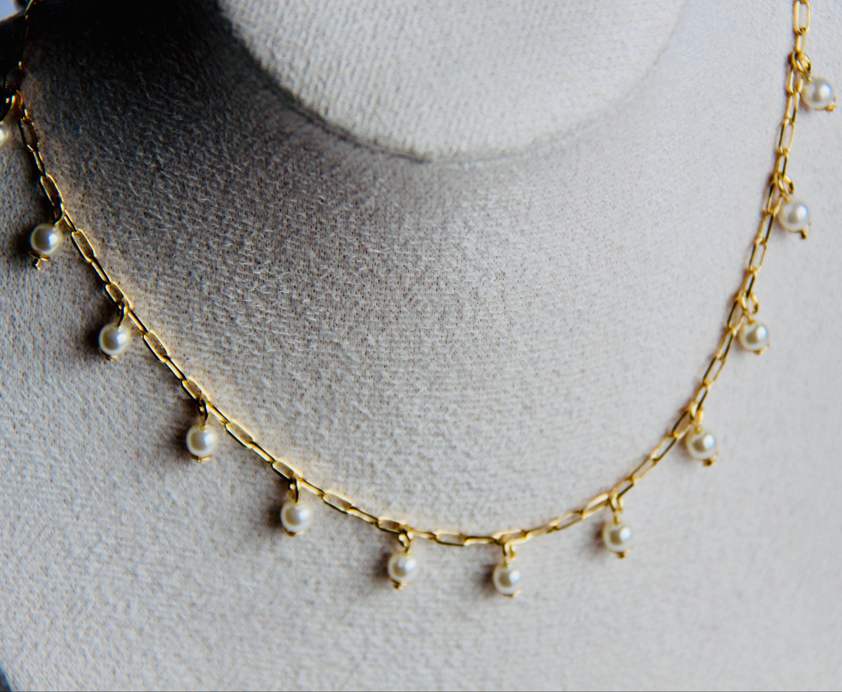 Elegant Pearl Drop Choker Necklace - 14K Gold Filled Pendant for Women | Perfect for Weddings, Parties & Special Occasions