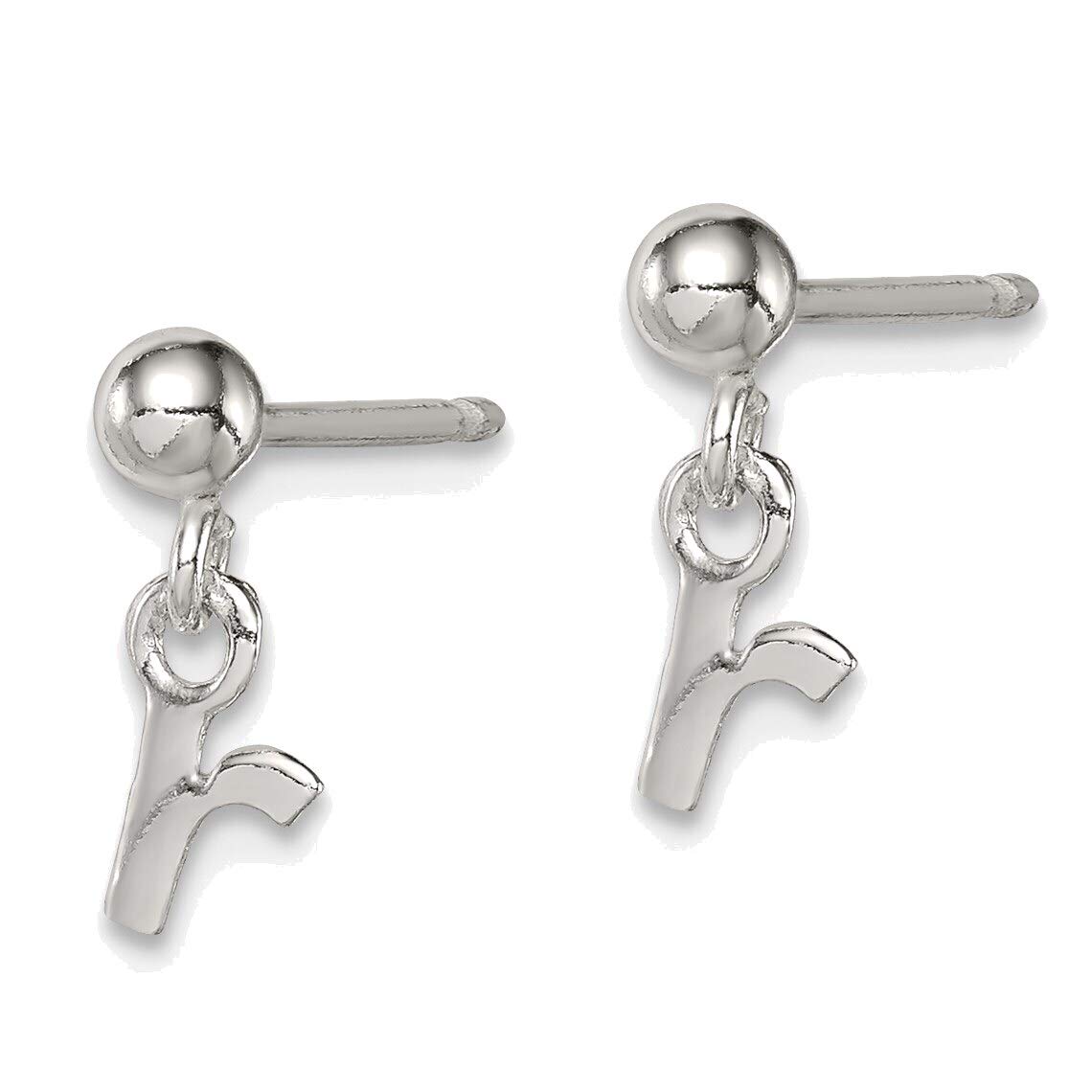 Sterling Silver Polished R Dangle Post Earrings for Women - Elegant & Hypoallergenic Jewelry for Parties, Weddings & Everyday Wear