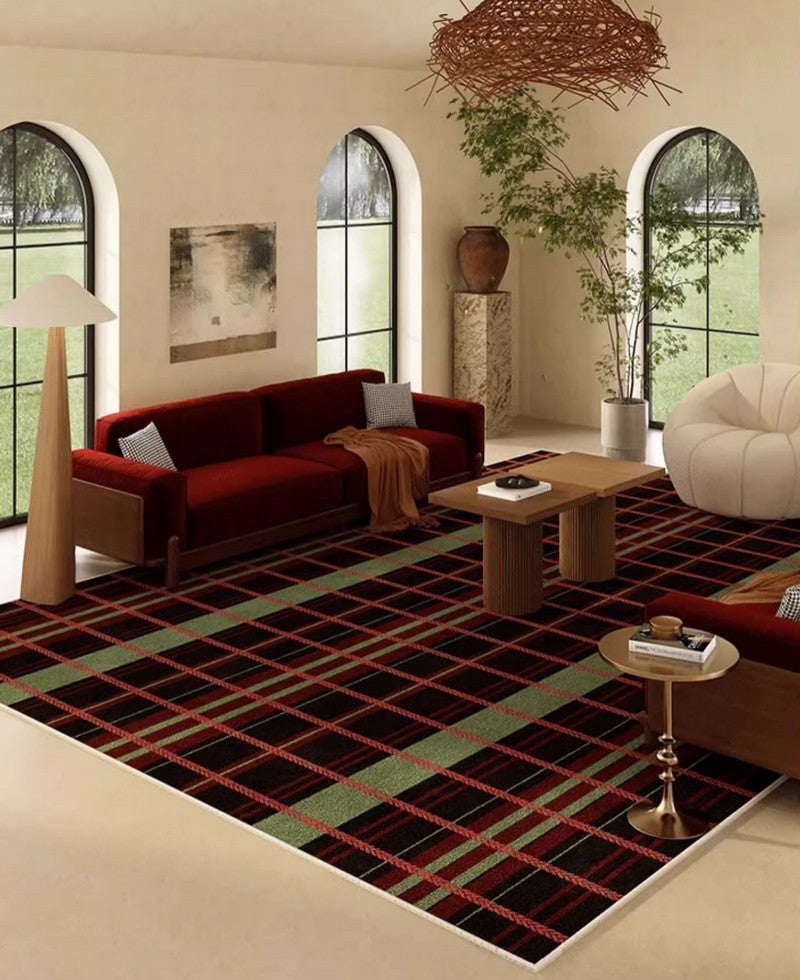 Abstract Contemporary Modern Area Rugs for Dining Room & Living Room - Mid Century Geometric Design Non-Slip Rug - Perfect for Home Decor, Office Spaces & High Traffic Areas