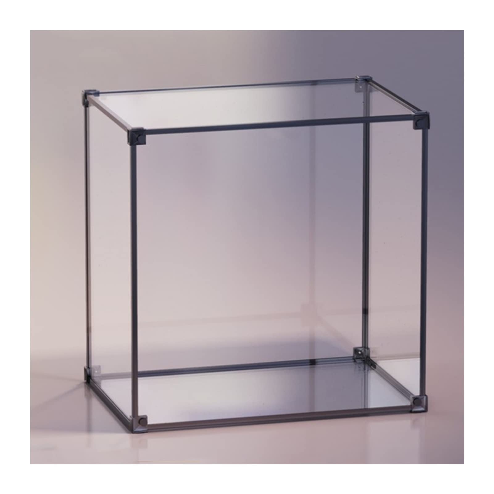 Clear Acrylic Display Case with Aluminum Frame - Dustproof Protection Showcase for Collectibles, Shoes & Figures - Countertop Organizer Box for Home, Office & Retail Store Display