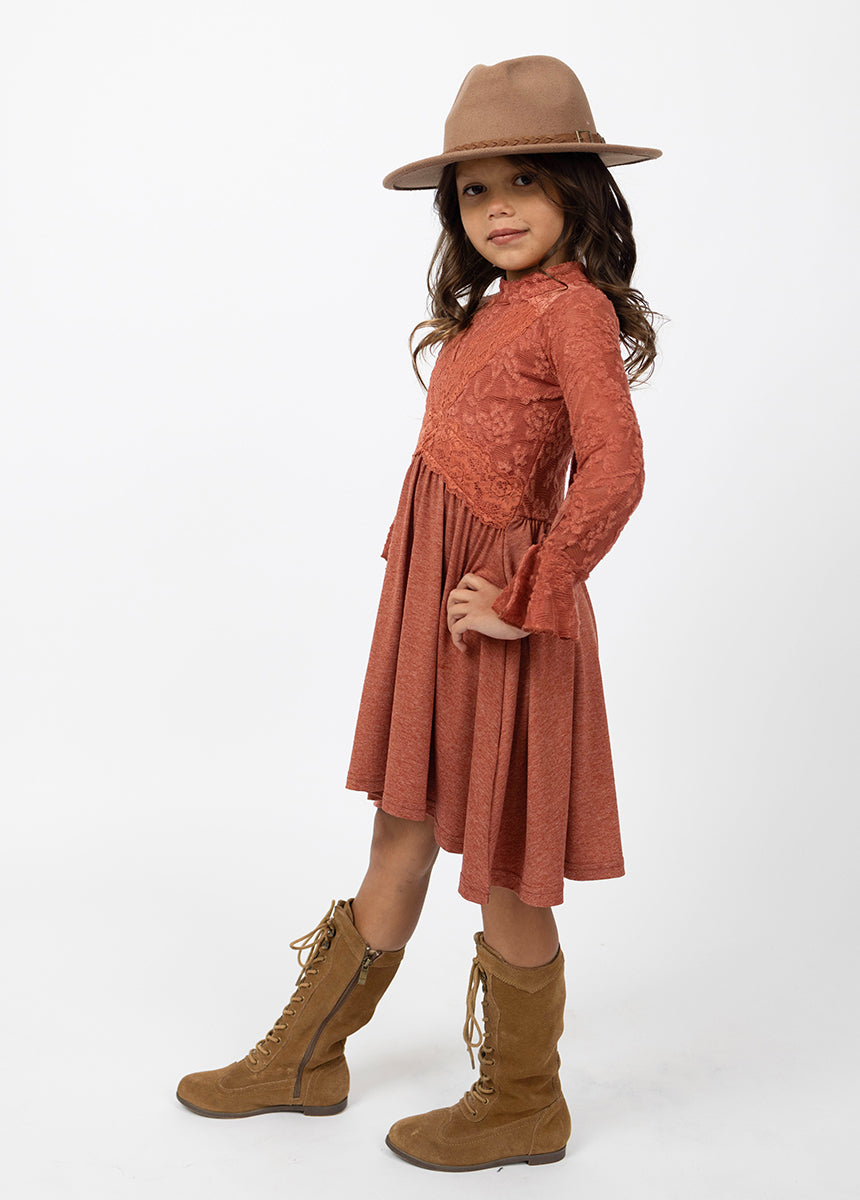 Kaleigh Terracotta Dress - Elegant Flowy Midi Dress for Women | Perfect for Casual Outings, Date Nights & Summer Events