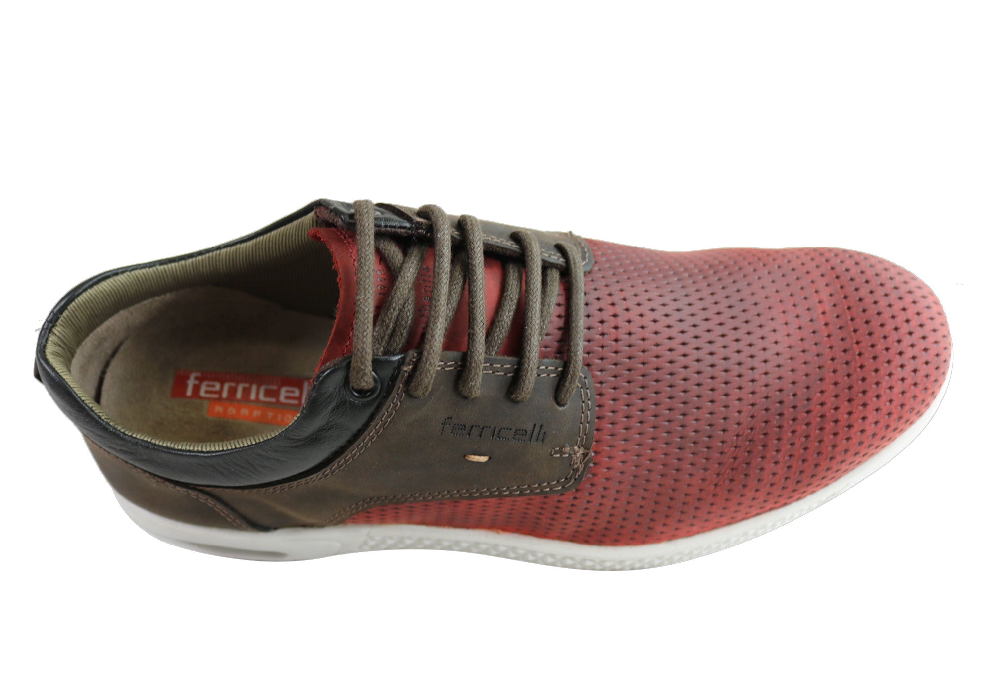 Ferricelli Burke Men's Genuine Leather Lace-Up Casual Shoes - Handcrafted in Brazil - Perfect for Office, Dating & Everyday Wear