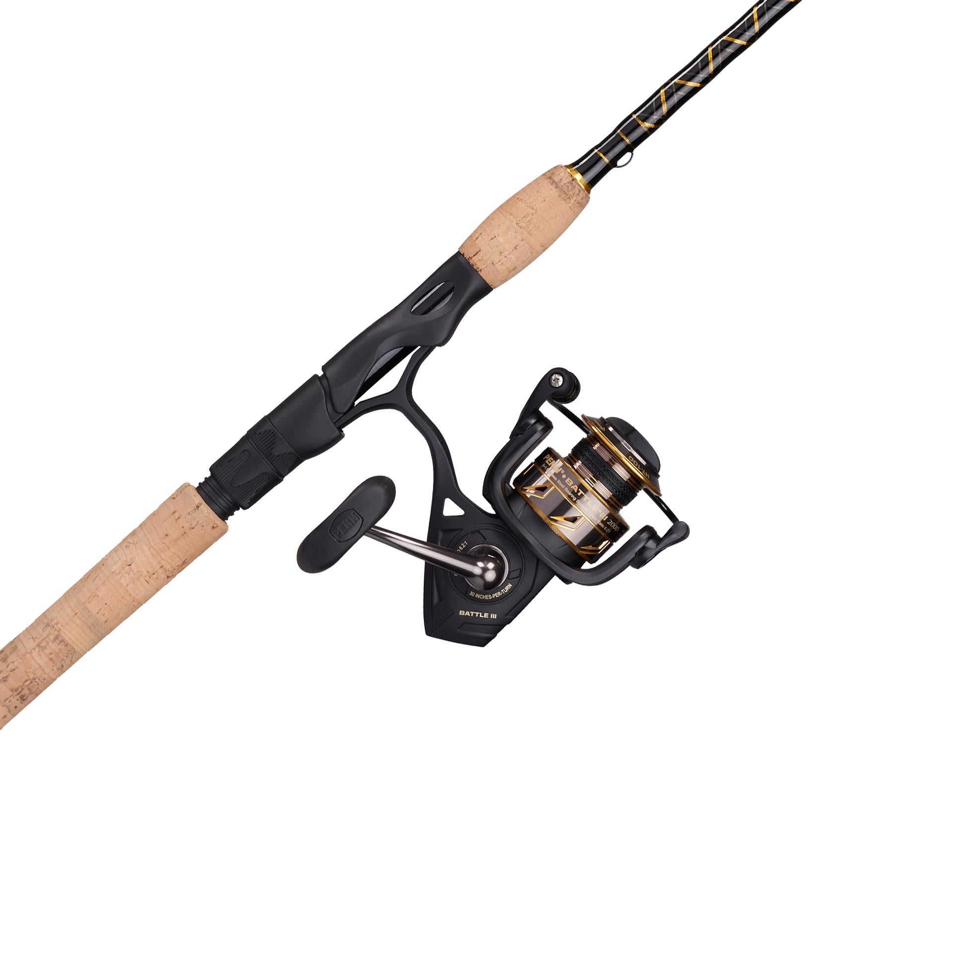Battle® III Spinning Rod and Reel Combo - Premium Fishing Gear for Freshwater & Saltwater Anglers - Perfect for Bass, Trout, and Inshore Fishing Adventures